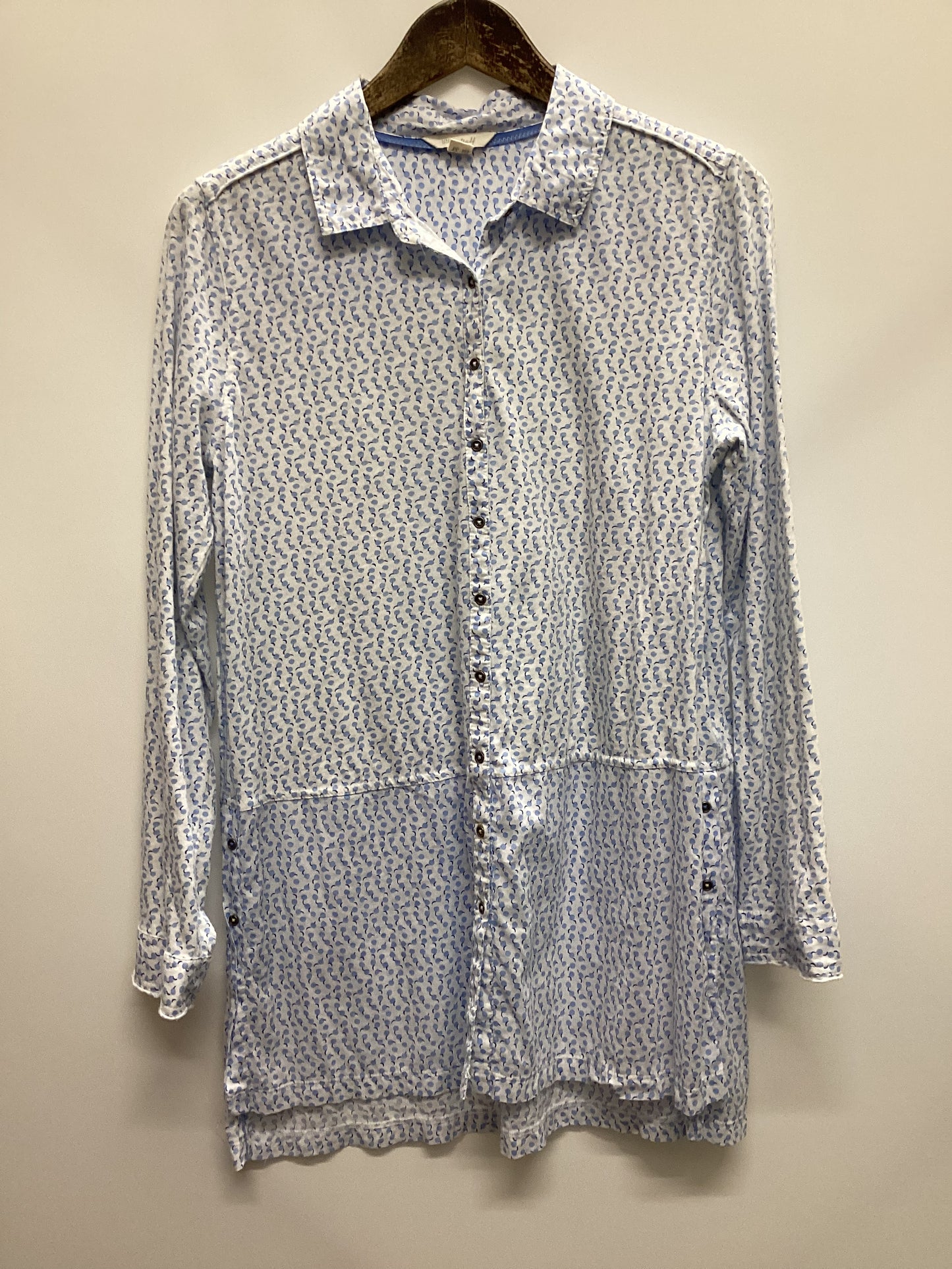 White Stuff 100% Cotton Blue and White Shirt Size 10
