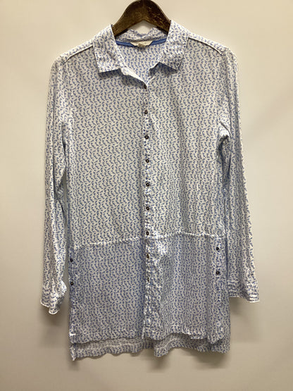 White Stuff 100% Cotton Blue and White Shirt Size 10