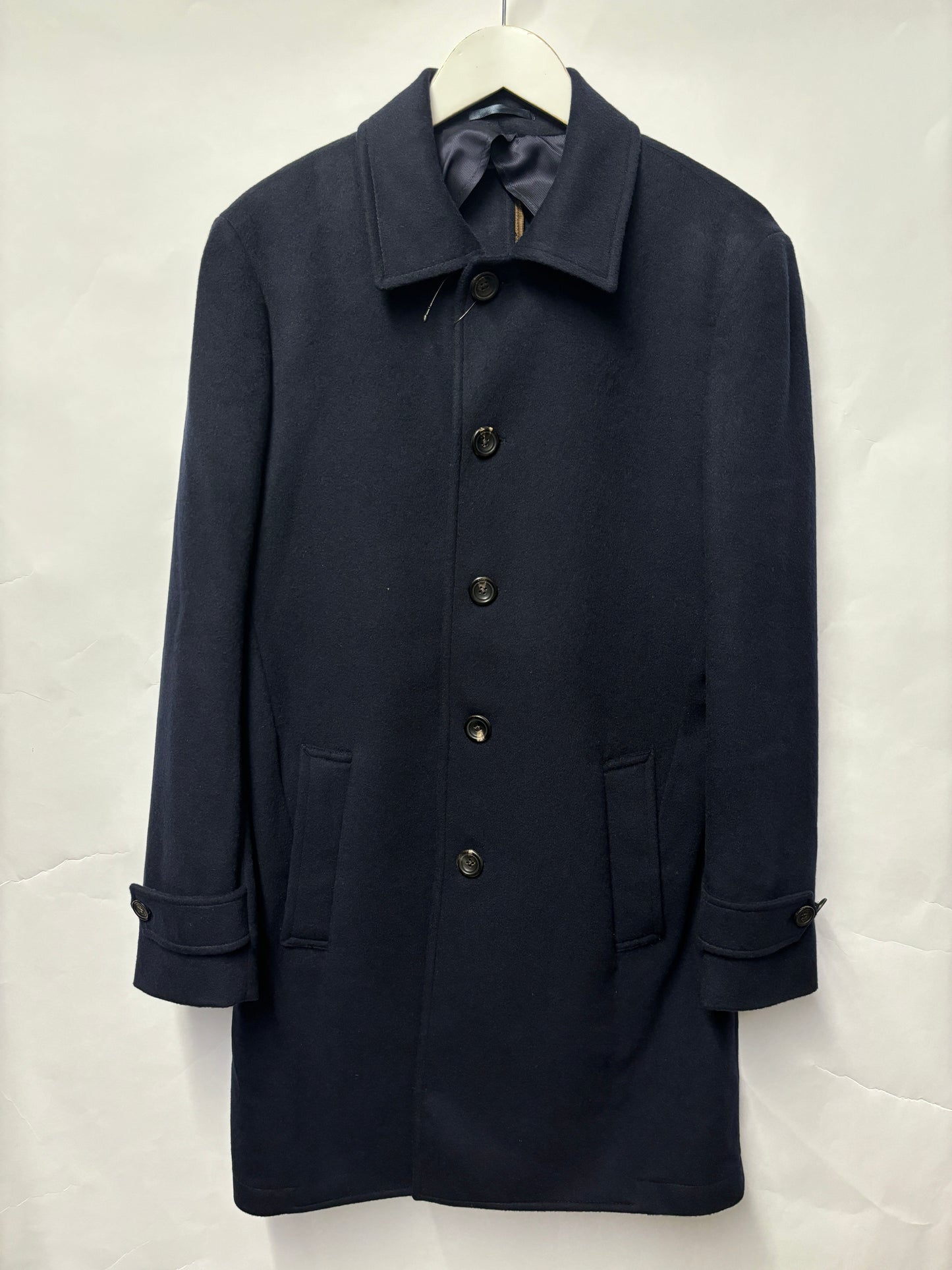 J P Hackett 14 Saville Row Navy Wool Coat 38R