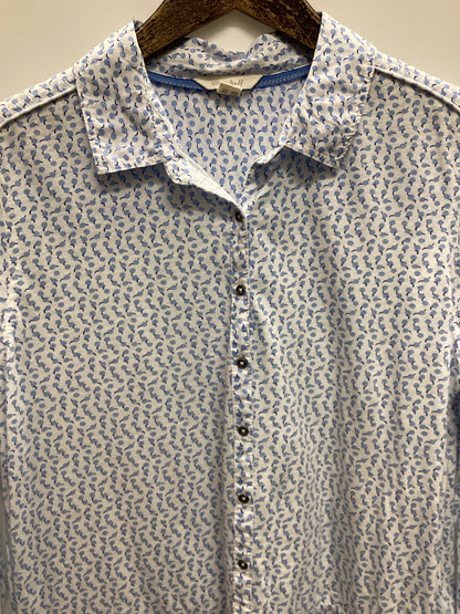 White Stuff 100% Cotton Blue and White Shirt Size 10