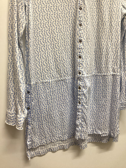 White Stuff 100% Cotton Blue and White Shirt Size 10