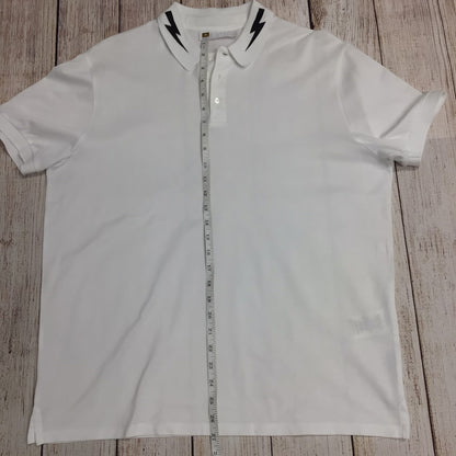 Neil Barrett White Polo Shirt Regular Length Slim Fit 100% Cotton Size L