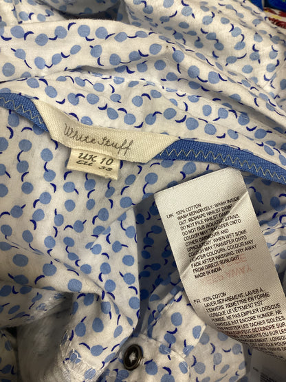 White Stuff 100% Cotton Blue and White Shirt Size 10