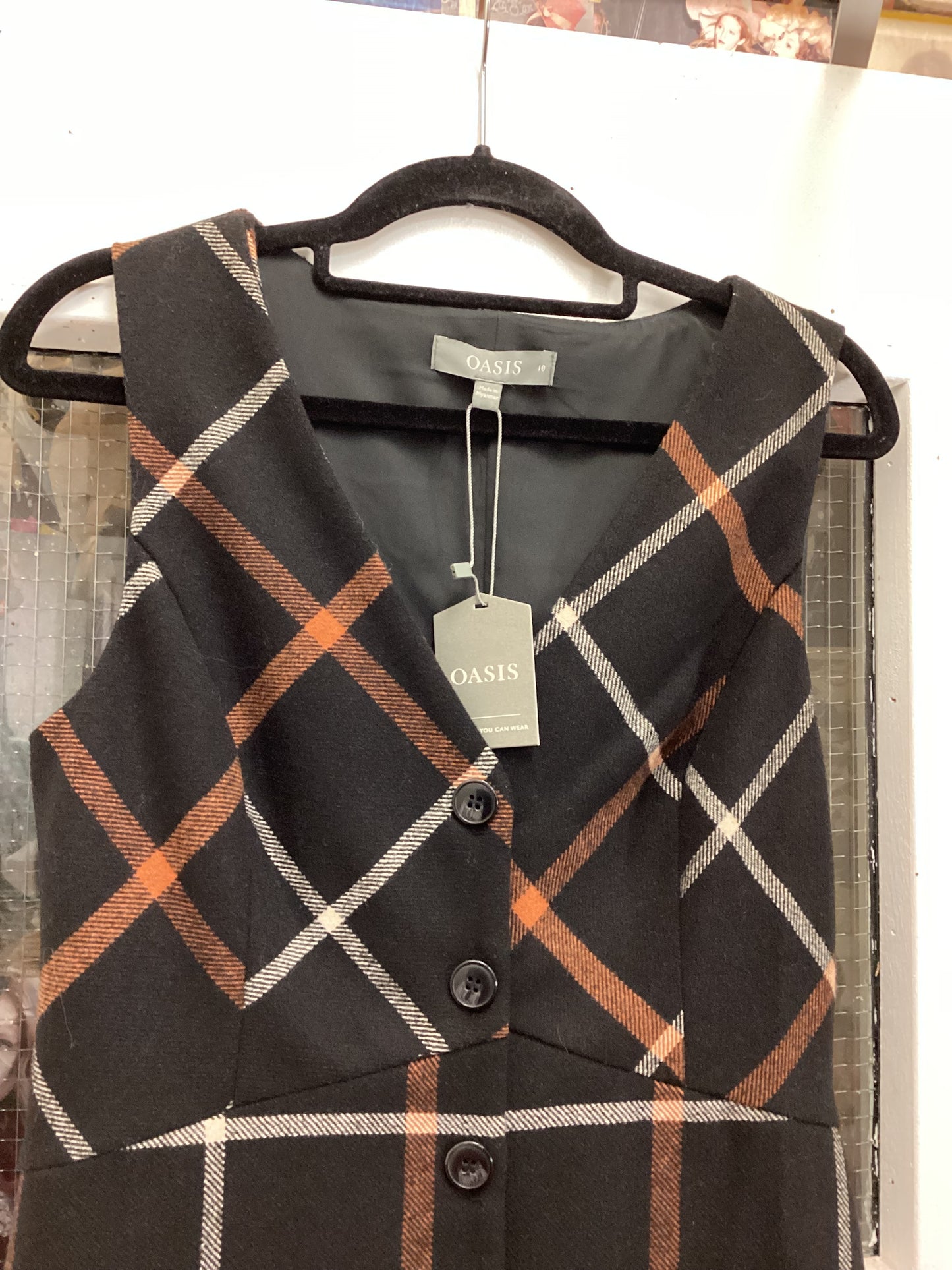 BNWT Oasis Checked Dress Size 8