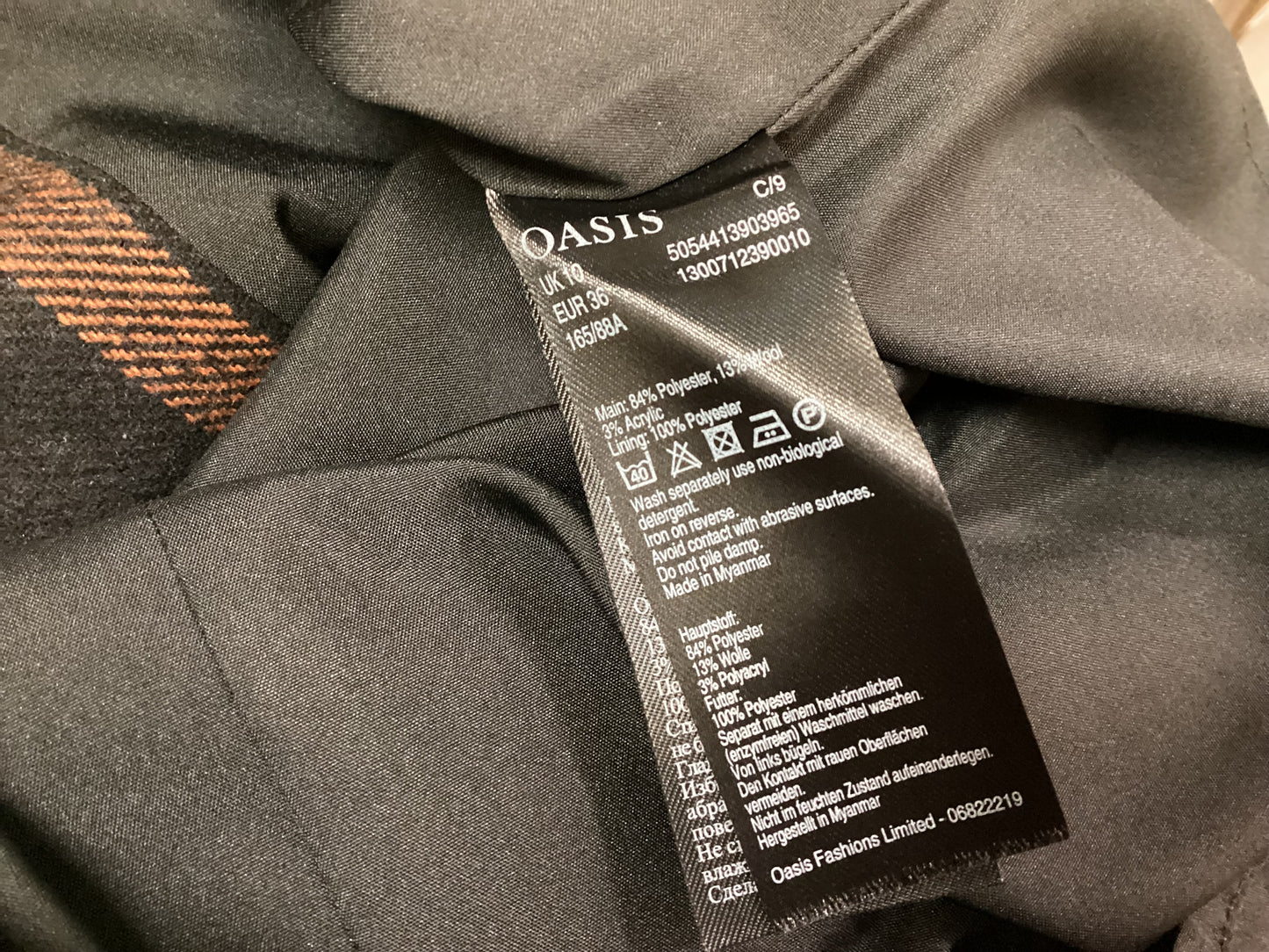 BNWT Oasis Checked Dress Size 8