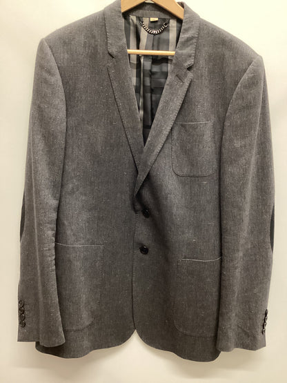 Burberry Cotton, Linen and Silk Grey Blazer Size 54