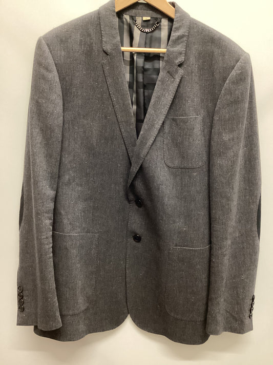 Burberry Cotton, Linen and Silk Grey Blazer Size 54