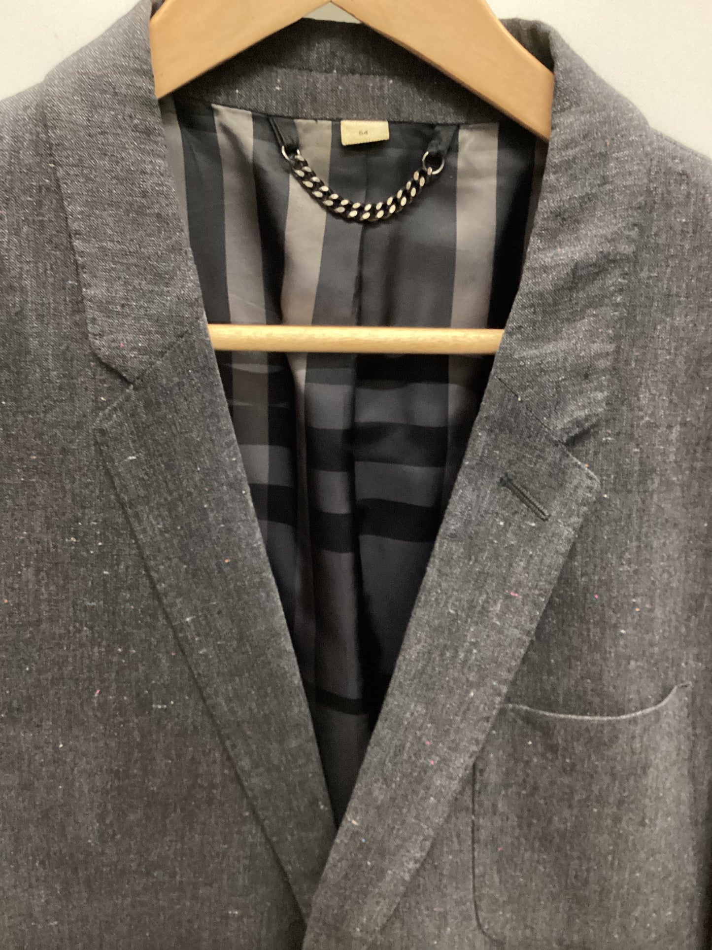 Burberry Cotton, Linen and Silk Grey Blazer Size 54
