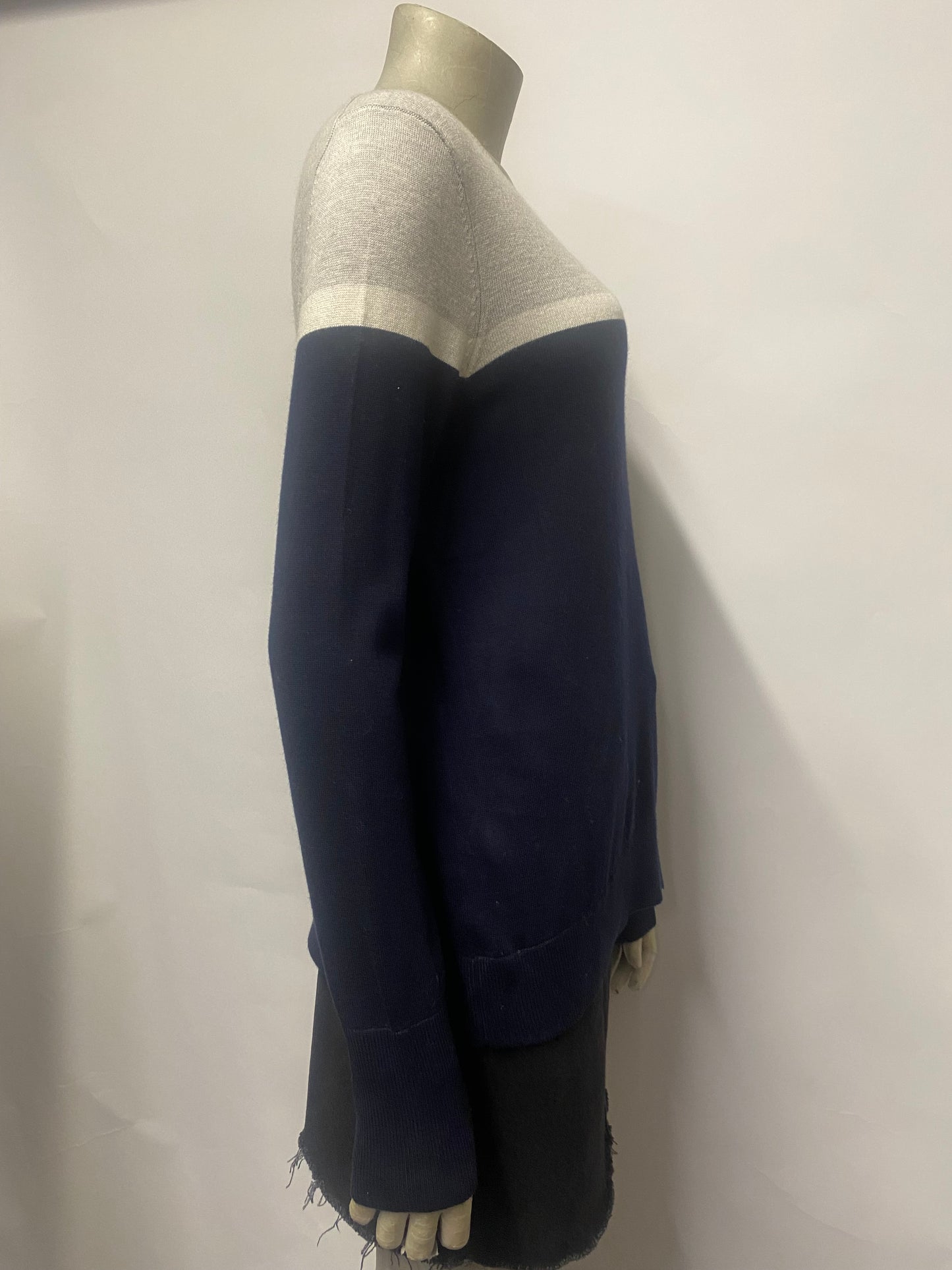 White Company Grey, White And Blue Cotton Blend Jumper 12