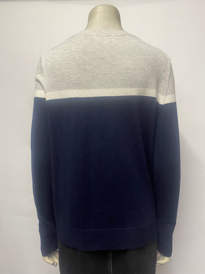 White Company Grey, White And Blue Cotton Blend Jumper 12