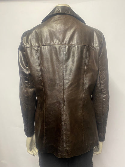 Leather Line Vintage Brown Leather Jacket Medium