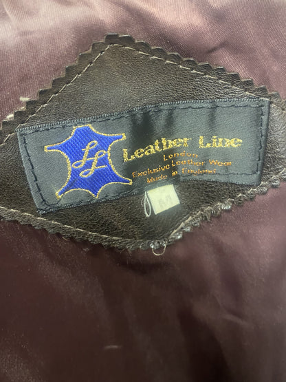 Leather Line Vintage Brown Leather Jacket Medium