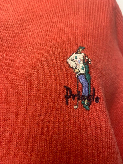 Pringle Pink Knitted Golfer Motif Jumper Small/Medium