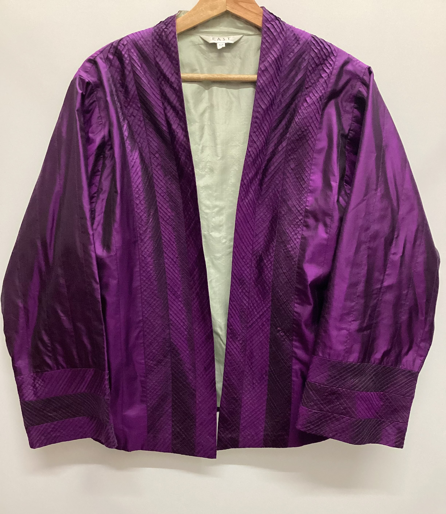 East 100% Silk Purple Kimono Jacket Size 14