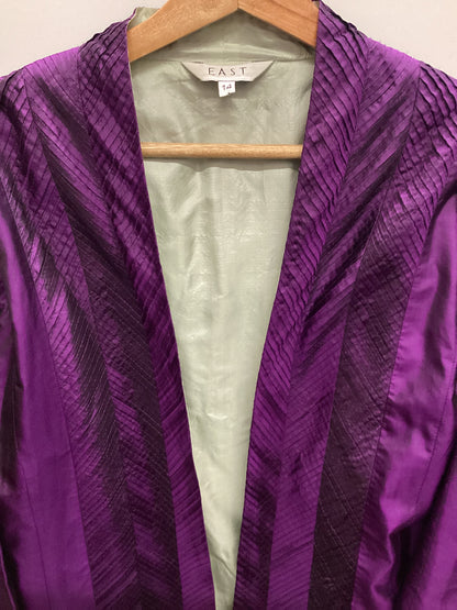 East 100% Silk Purple Kimono Jacket Size 14