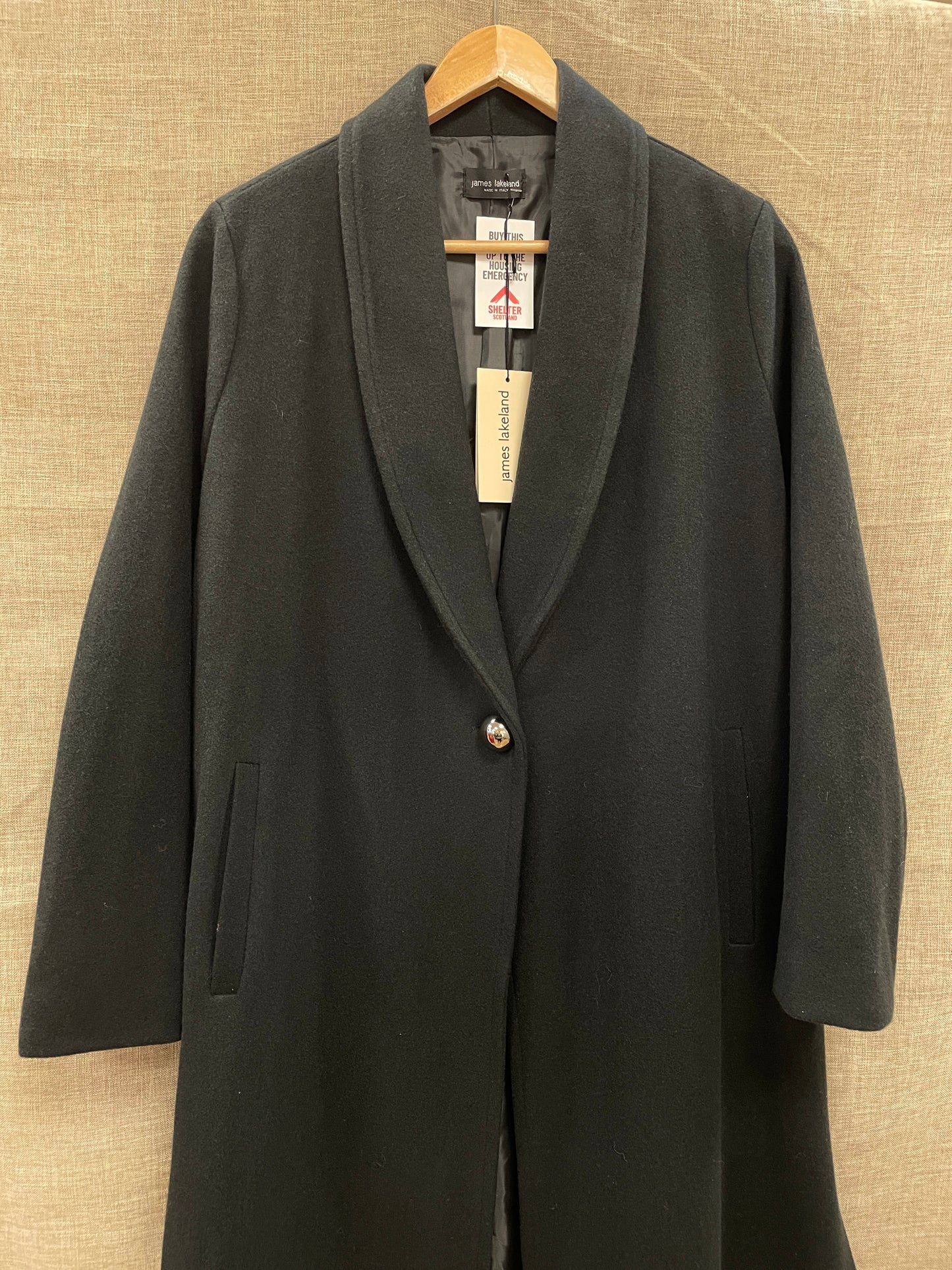 James Lakeland New with Tags Black Long Maxi Wool Blend Coat 12