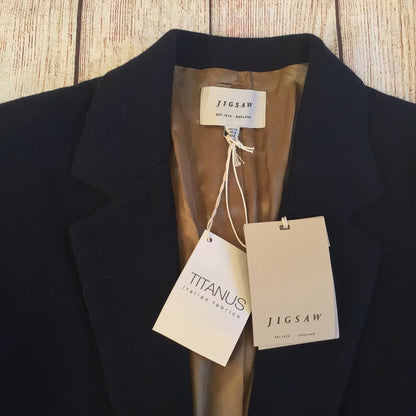BNWT Jigsaw Navy Blue Wool Langford Blazer Jacket Size 10 UK