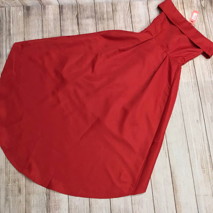 BNWT Chi Chi London Red Heloise Bandeau High Low Dress Size 8