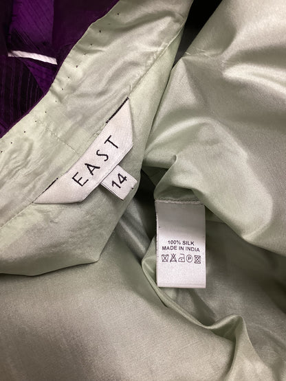 East 100% Silk Purple Kimono Jacket Size 14