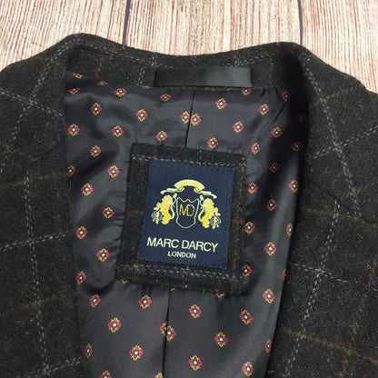 Marc Darcy Brown Harris Checked 3 Piece Suit Size 44/38R