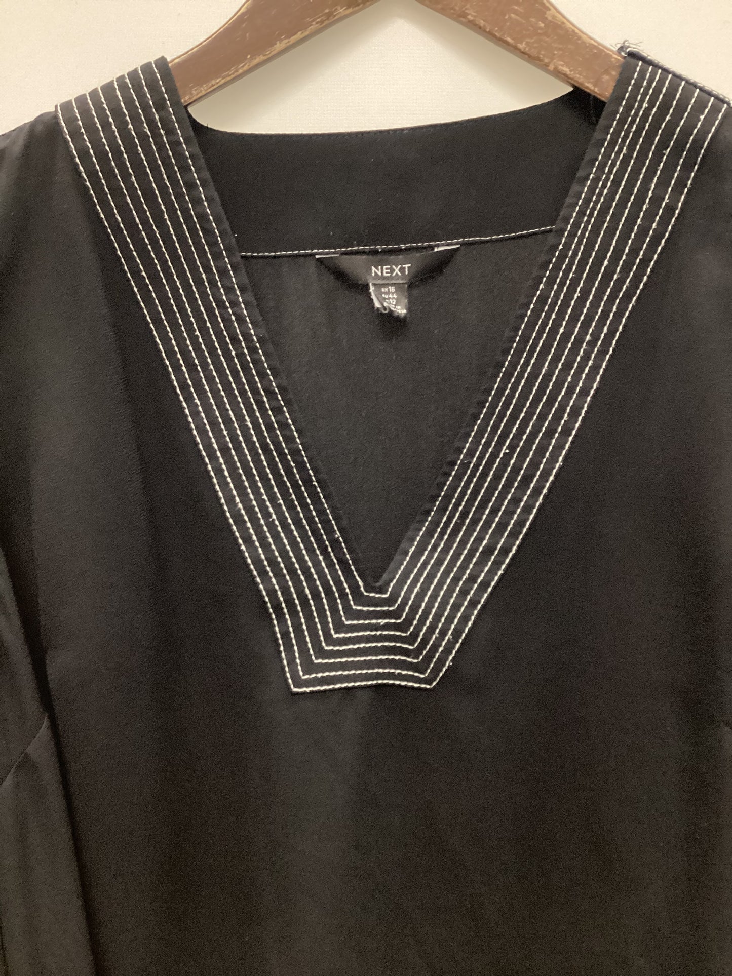Next Black Top White Overstitch Size 16