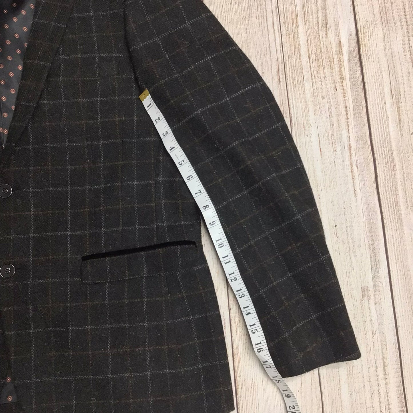 Marc Darcy Brown Harris Checked 3 Piece Suit Size 44/38R