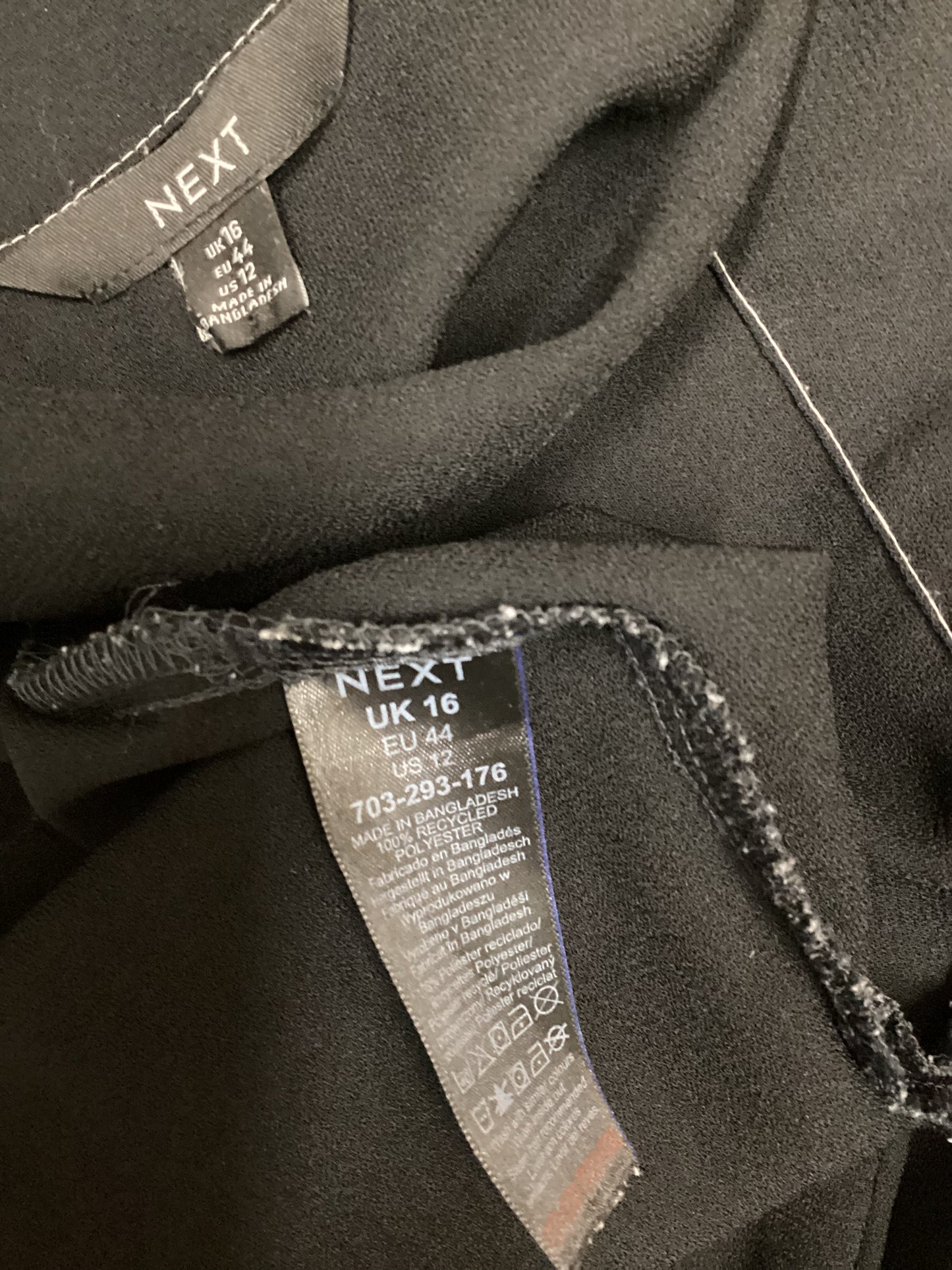 Next Black Top White Overstitch Size 16