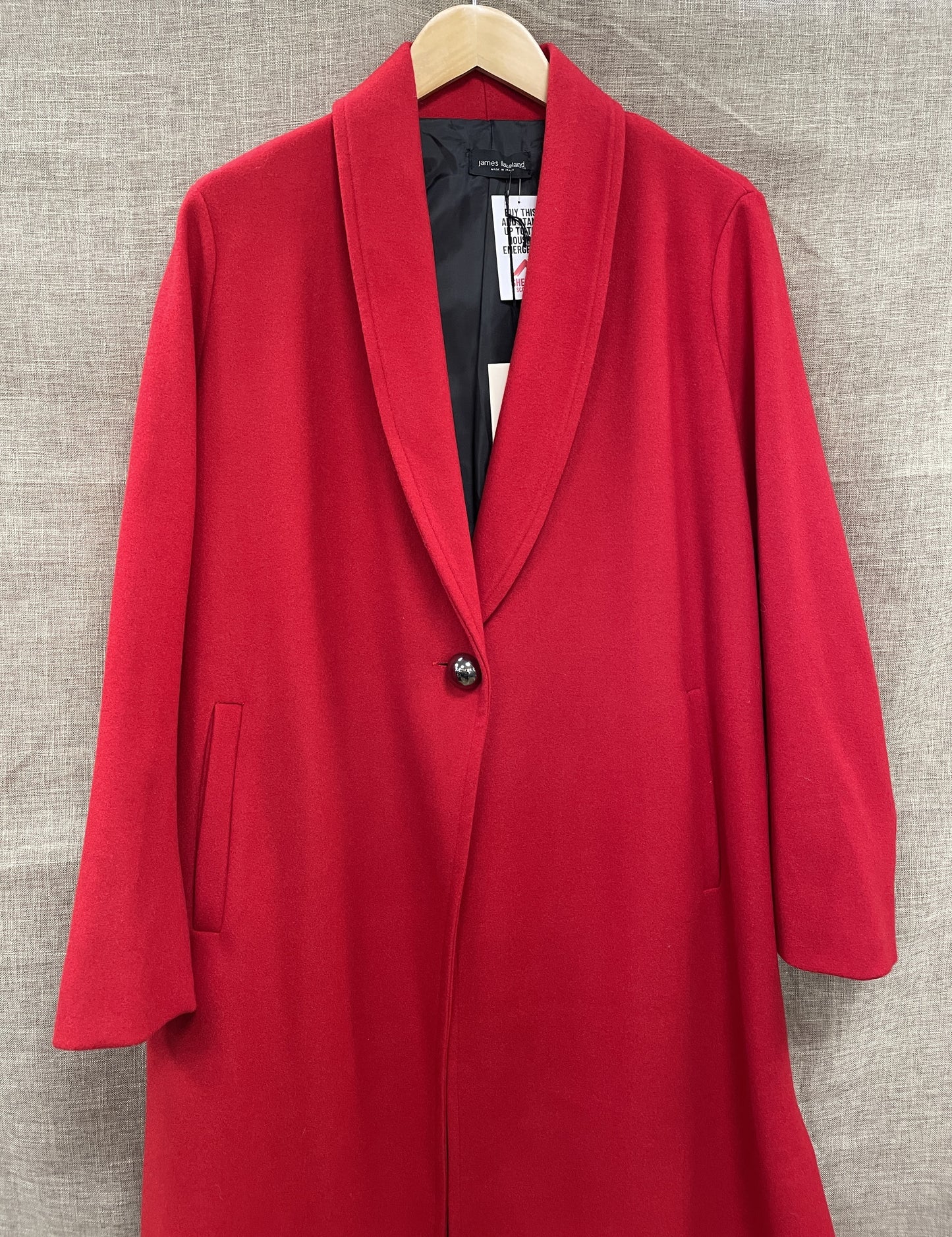 James Lakeland New with Tags Red Long Maxi Wool Blend Coat 12