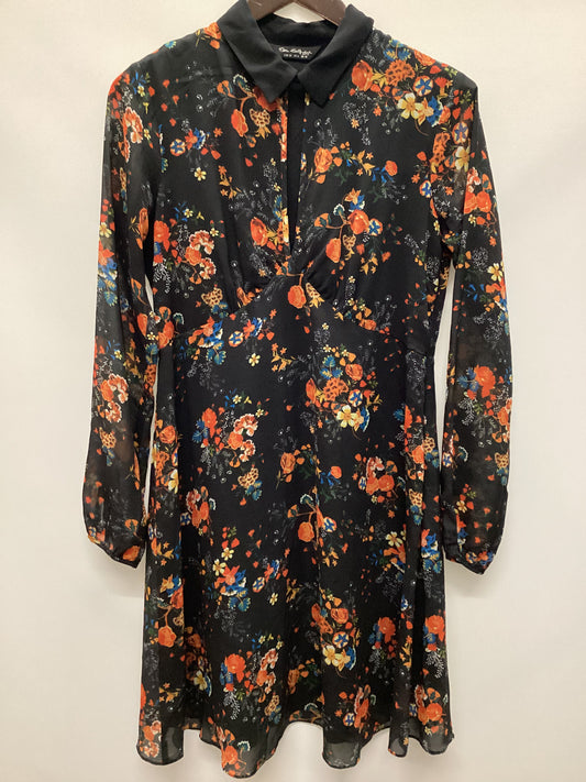 Miss Selfridge Black Florals Long Sleeve Dress Size 10