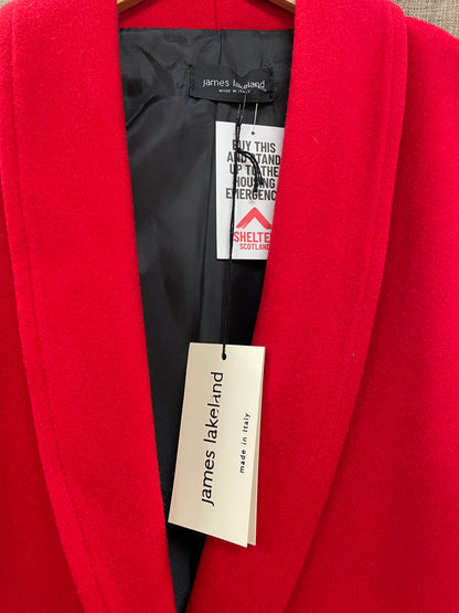 James Lakeland New with Tags Red Long Maxi Wool Blend Coat 12