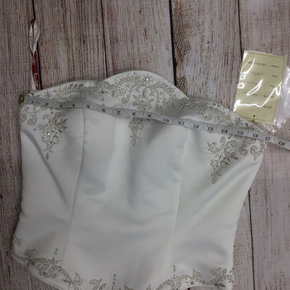 Veromia Ivory Top & Skirt Wedding Dress 2 Piece Size 14