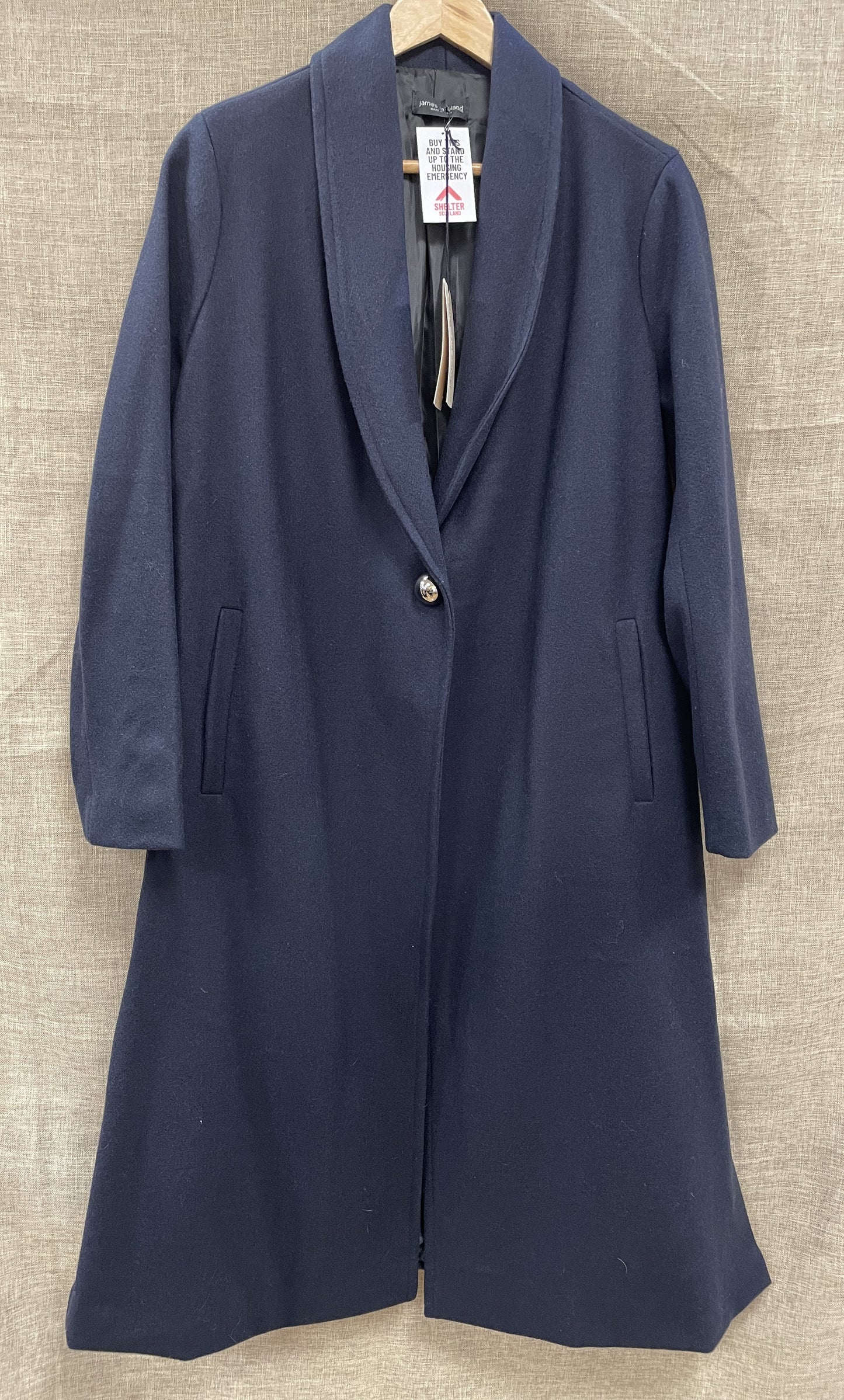 James Lakeland New with Tags Navy Blue Long Maxi Wool Blend Coat 12