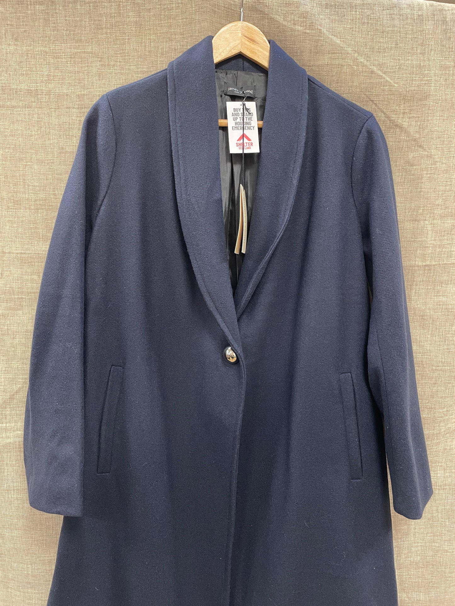 James Lakeland New with Tags Navy Blue Long Maxi Wool Blend Coat 12