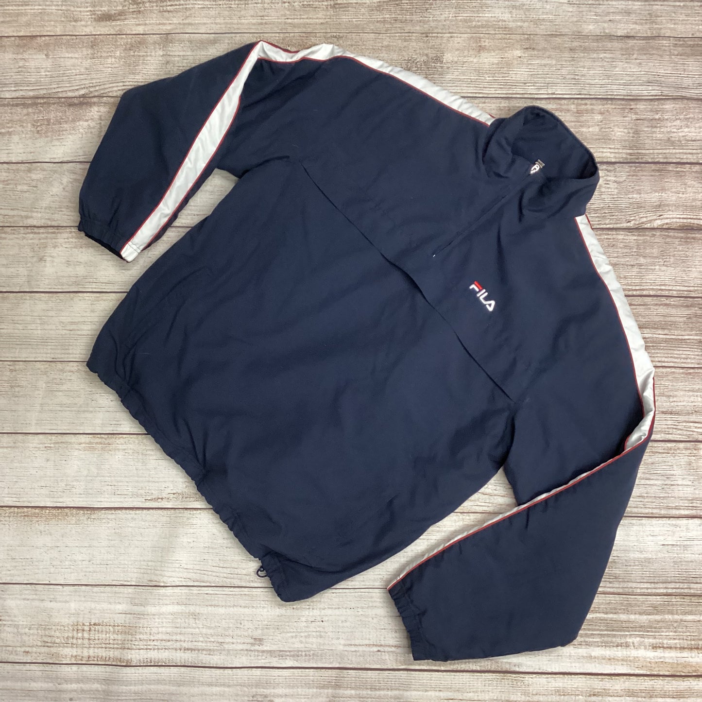 Fila Navy Blue Pullover Tracksuit Top W/ Fleece Lining Size XL