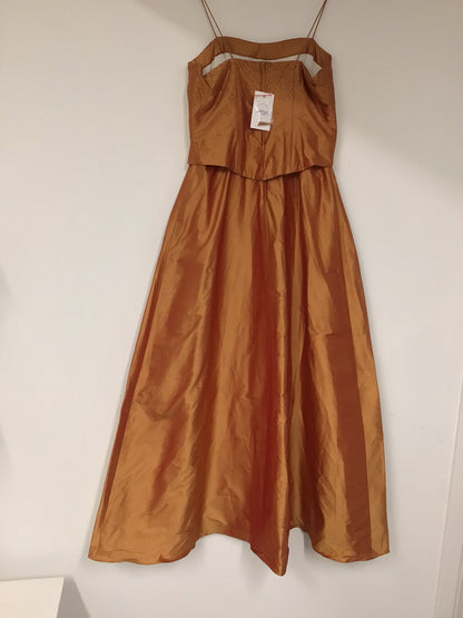 BNWT Anu Pam Classic Burnt Orange Spaghetti Strap Bridesmaid Dress Size 18