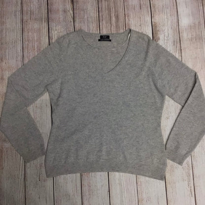 F&F Grey Marl V Neck Jumper 100% Cashmere Size 18