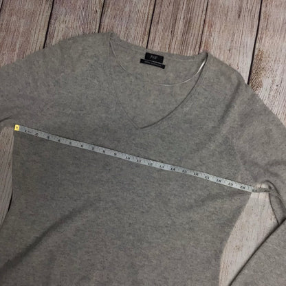 F&F Grey Marl V Neck Jumper 100% Cashmere Size 18