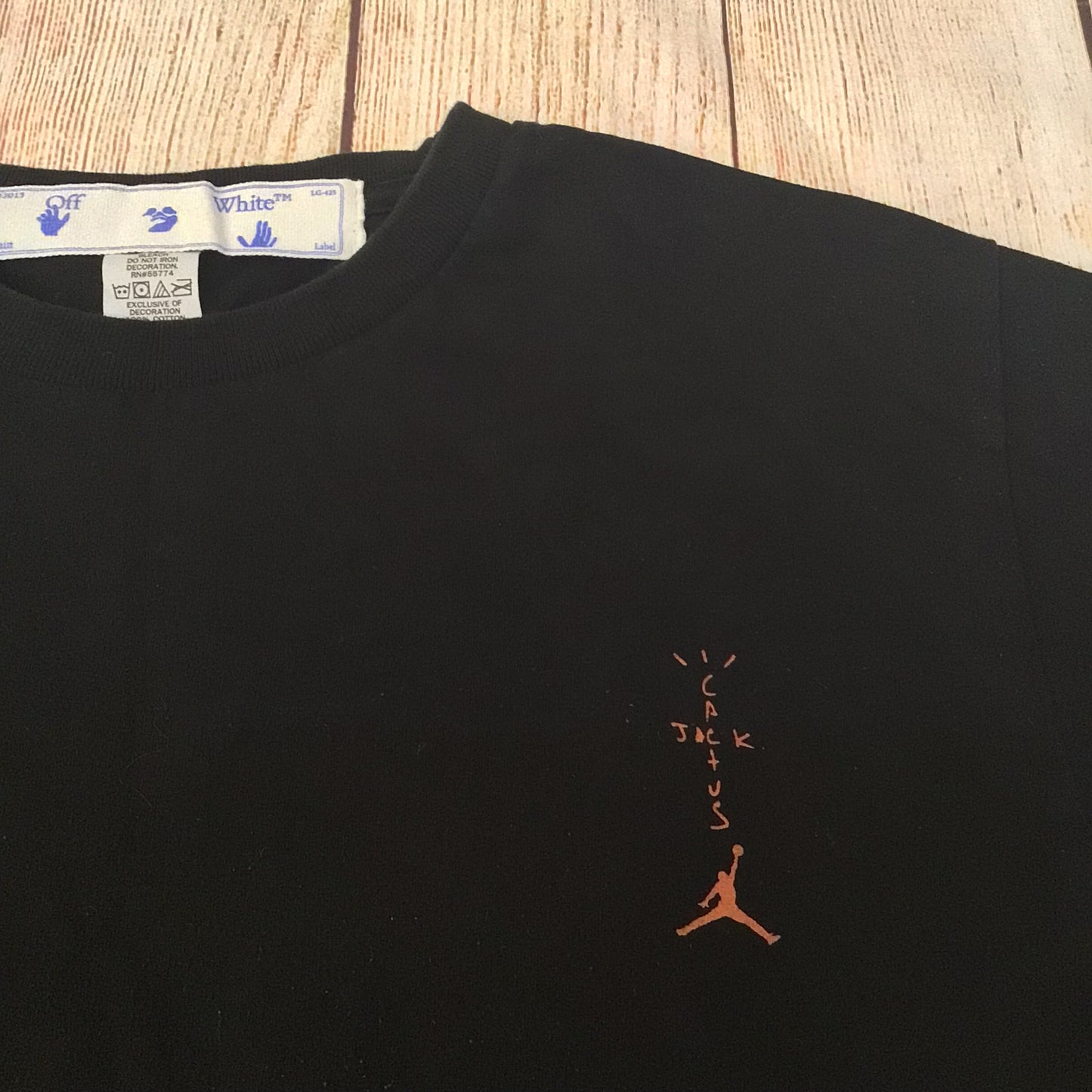 OFF-WHITE c/o Virgil Abloh Travis Scott Black Cotton T-Shirt Size L
