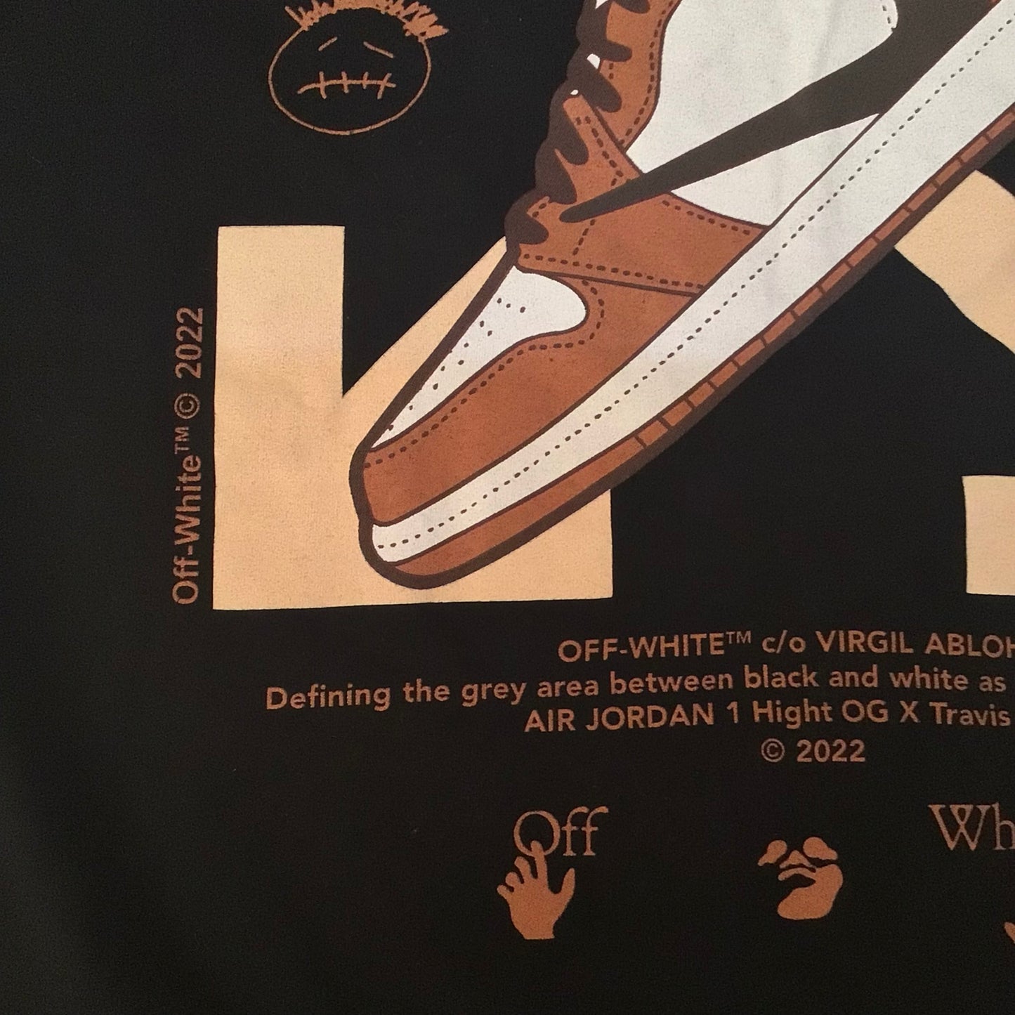 OFF-WHITE c/o Virgil Abloh Travis Scott Black Cotton T-Shirt Size L