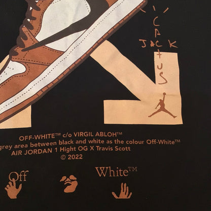 OFF-WHITE c/o Virgil Abloh Travis Scott Black Cotton T-Shirt Size L