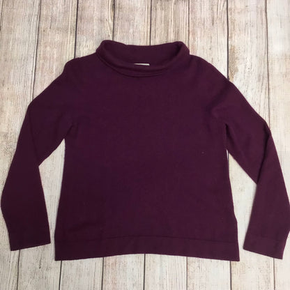 Hobbs Maroon Purple Roll Neck Jumper Wool & Cashmere Blend Size L