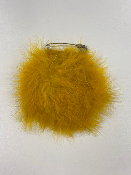 Sonia Rykiel Yellow Feather Large Pin Brooch Shoulder Pad