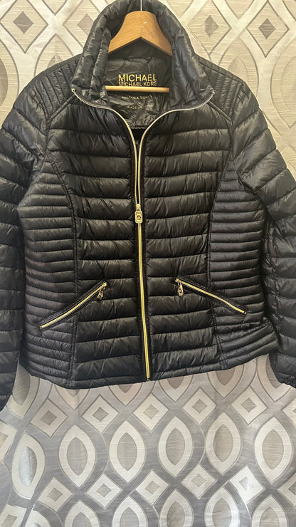 Michael Kors Down Filled Foldaway Jacket Large (14) Black
