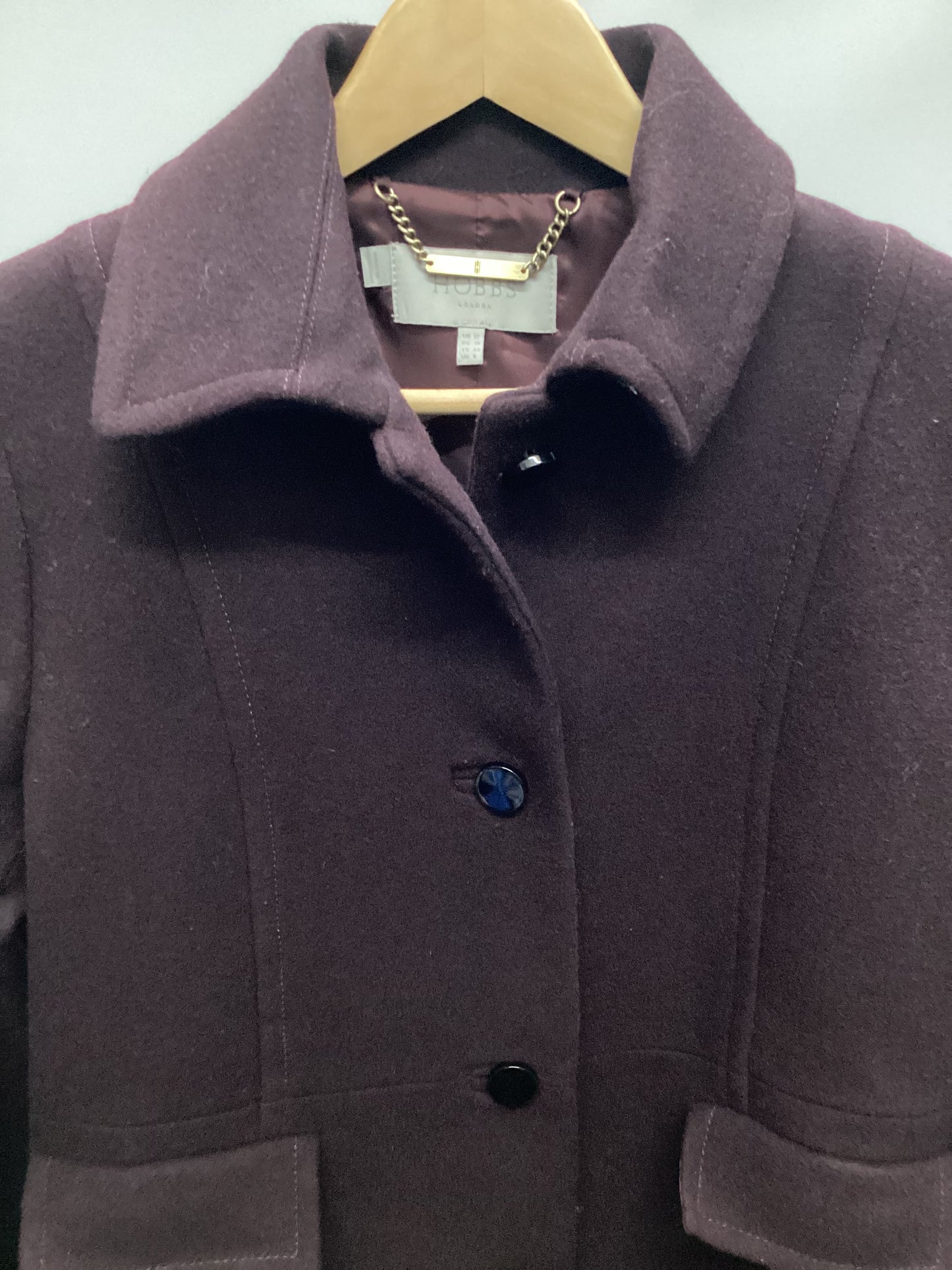 Hobbs Dark Red Wool Blend Coat Size 12