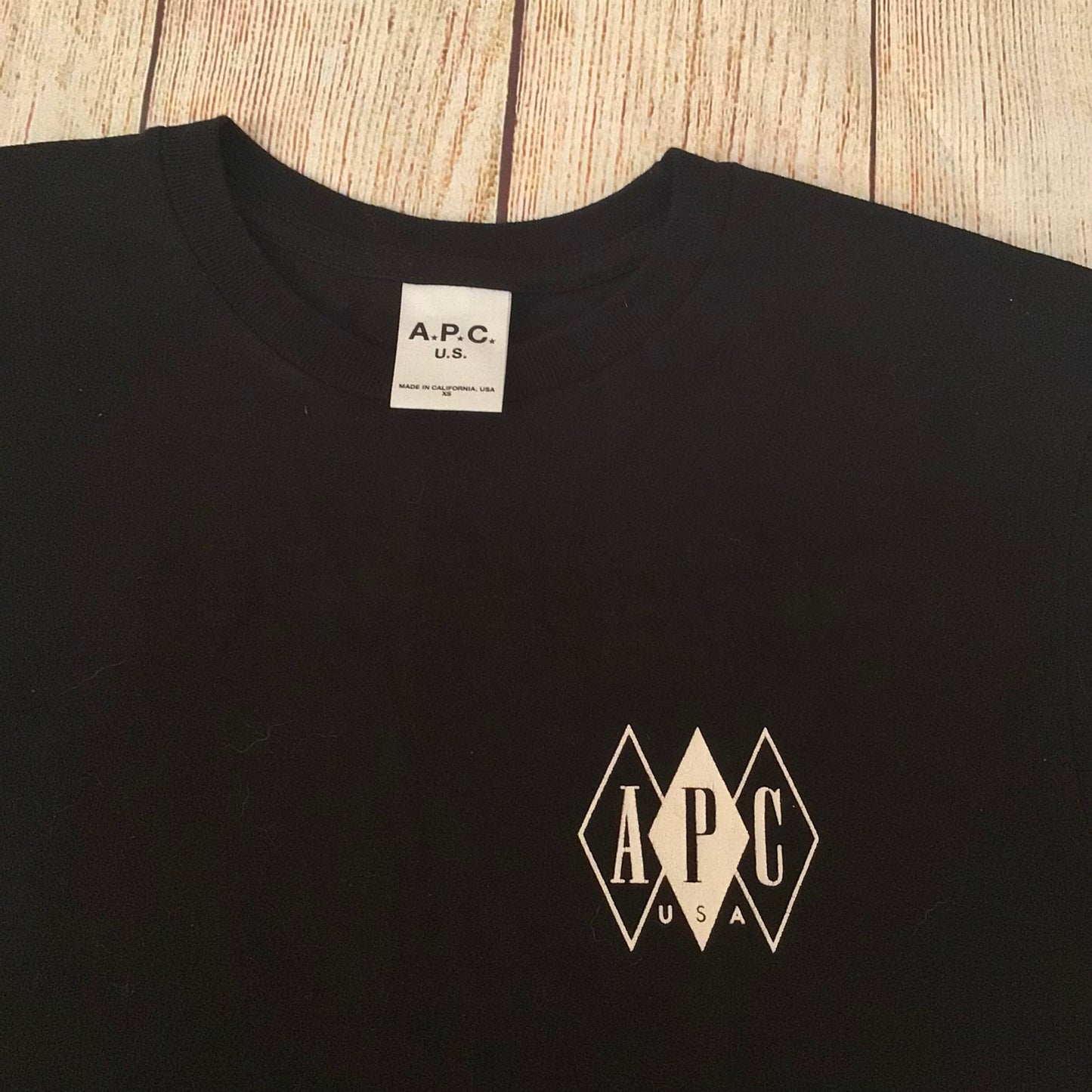 A.P.C. Black Cotton Jessie Tee T-Shirt Size XS