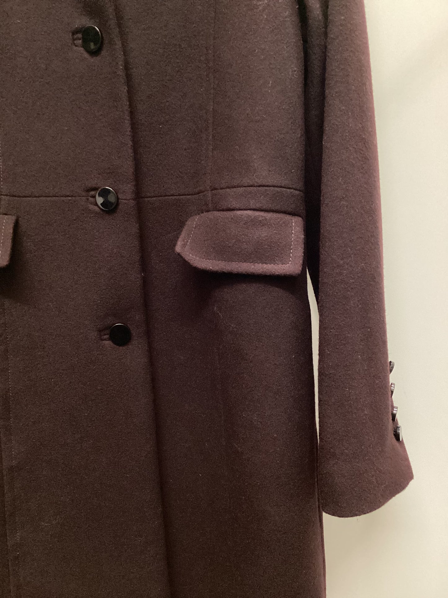 Hobbs Dark Red Wool Blend Coat Size 12