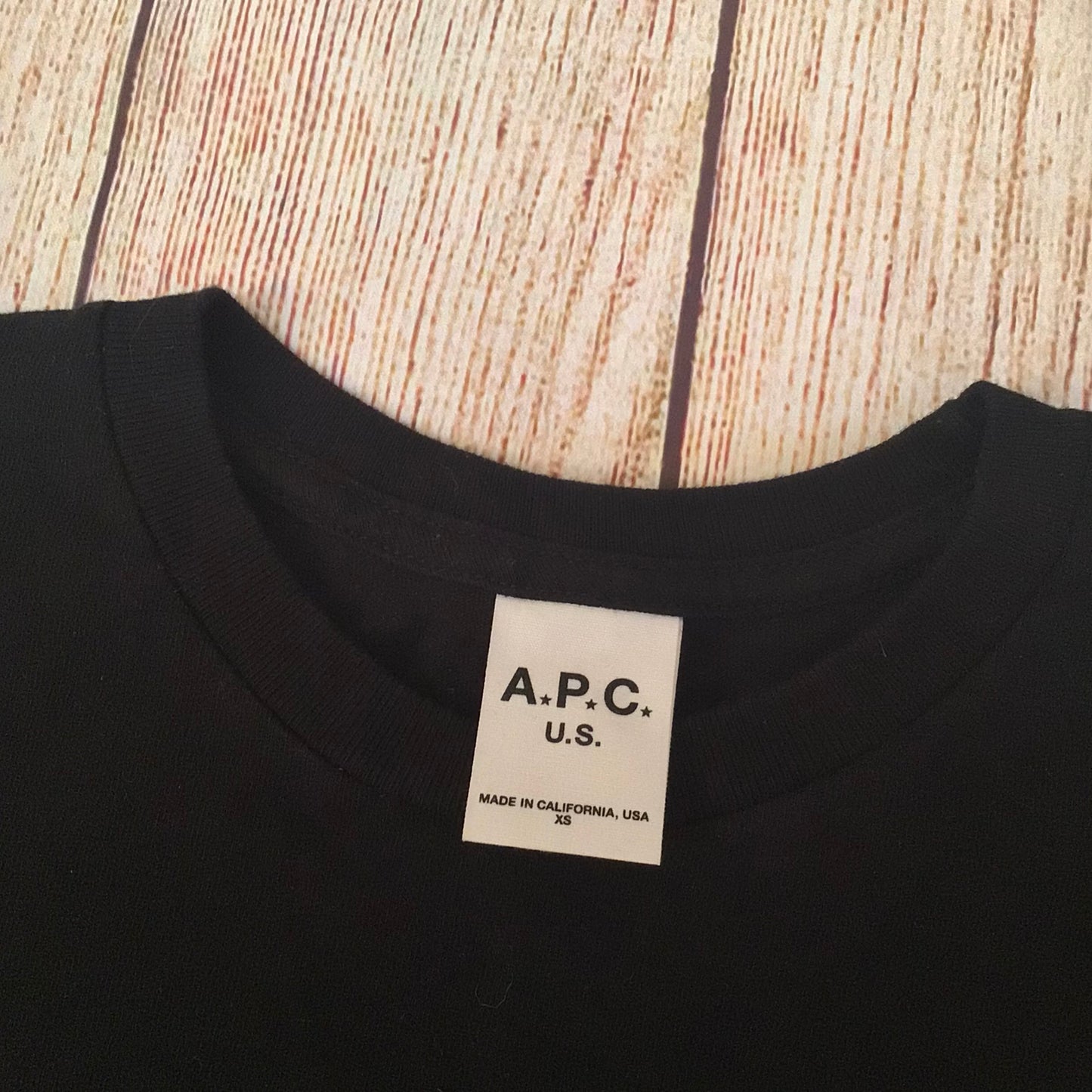 A.P.C. Black Cotton Jessie Tee T-Shirt Size XS