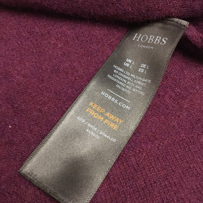 Hobbs Maroon Purple Roll Neck Jumper Wool & Cashmere Blend Size L