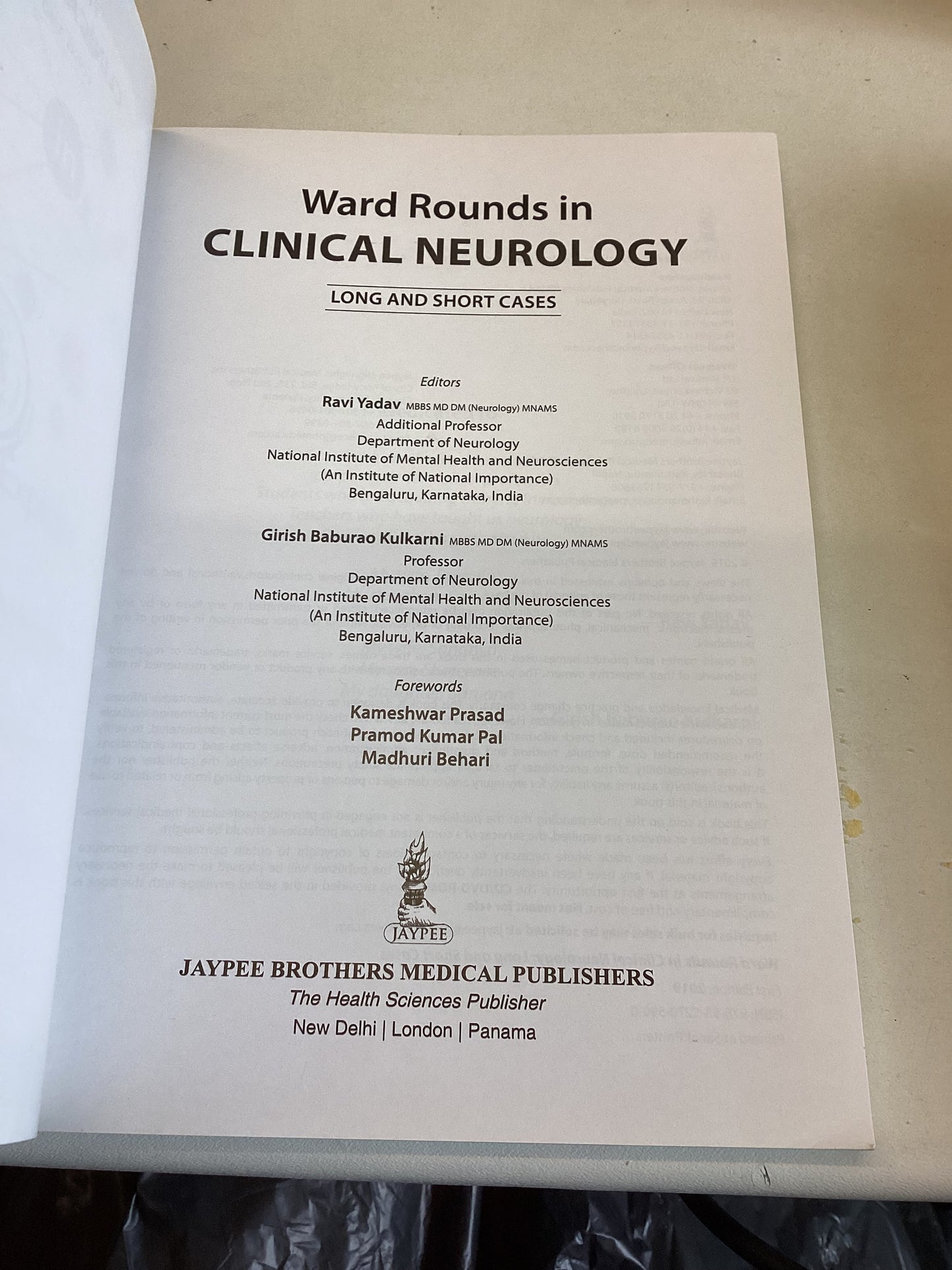 Ward Rounds in Clinical Neurology Long and Short Cases Ravi Yadav , Girish Baborao Kulkarni