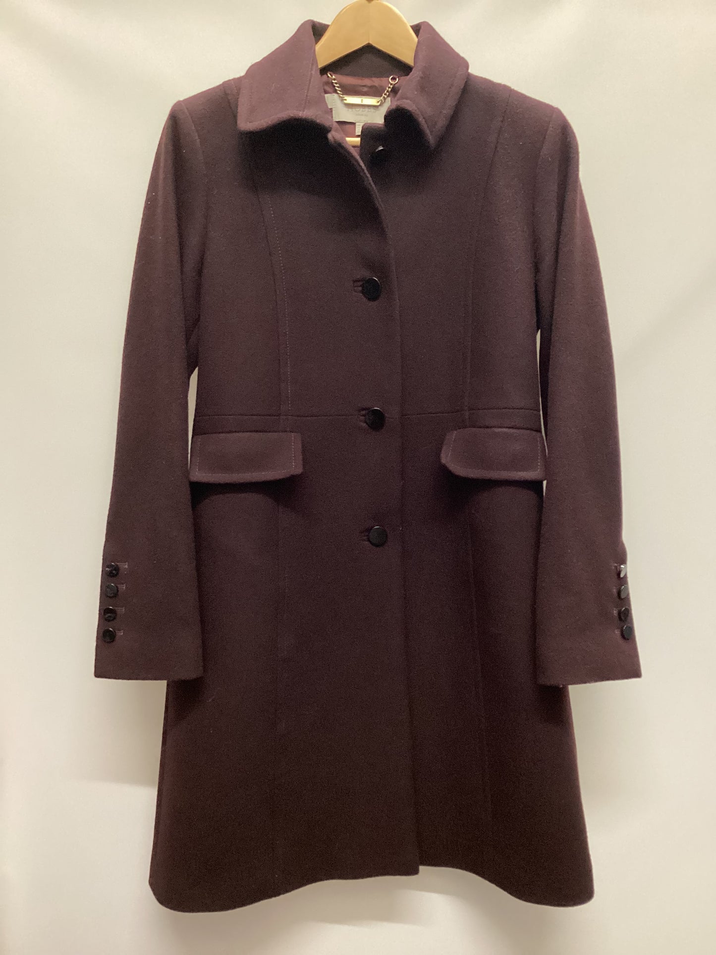 Hobbs Dark Red Wool Blend Coat Size 12